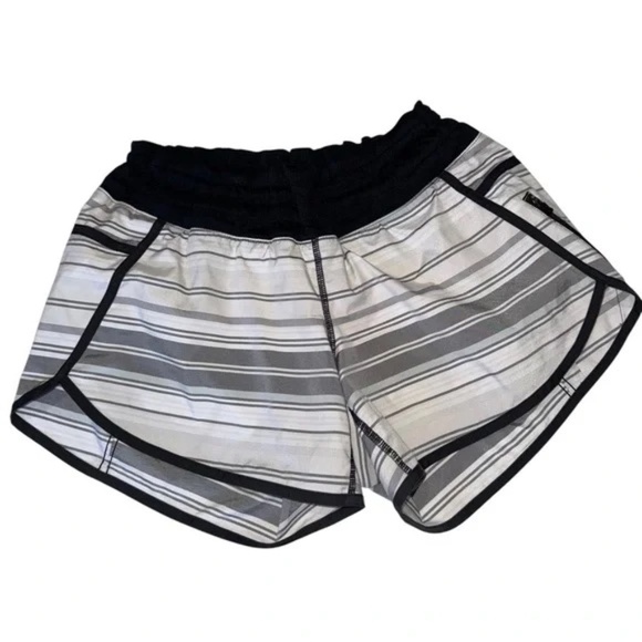 Lululemon Tracker Short *2-way Stretch Mini Groovy Stripe Dune Horizontal Black - Picture 3 of 7